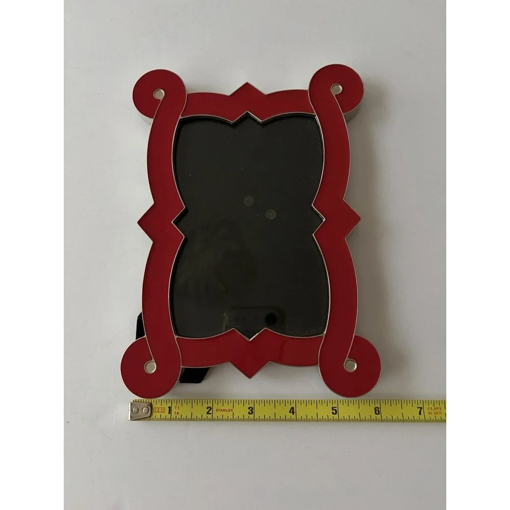 Jonathan Adler Hip Happy Home Red Enamel Picture Frame MCM Boho Retro
